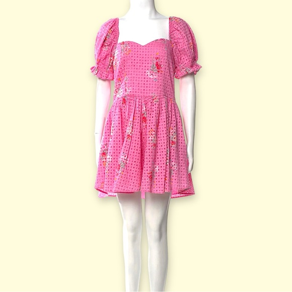 LoveShackFancy Altima Mini Dress Pink Size M (Retail: $400), Revolve Mini Dress - Picture 7 of 9